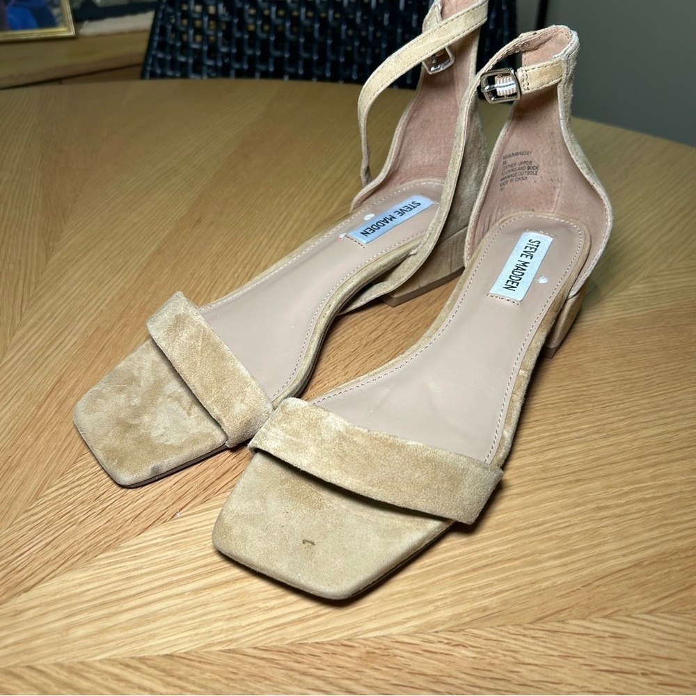 Steve Madden Nude Suede Heeled Sandals